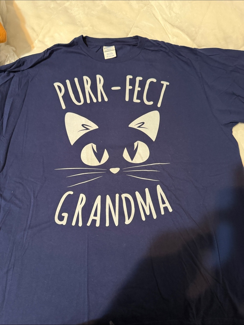 Purr-fect Grandma Cat Tee - Navy Blue